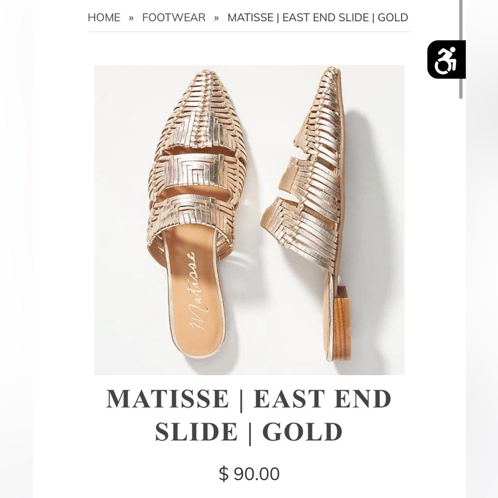Brand New Gold Mules